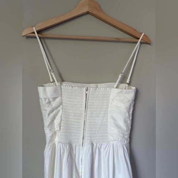 NEW Reformation Lissa Cotton Midi Dress White Ivory Removable Strap | US 0 UK 4 - Picture 10 of 15